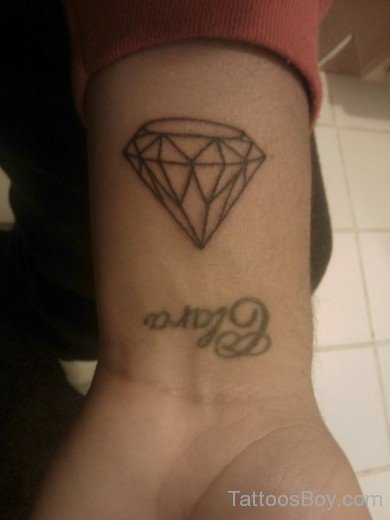 Outline Diamond Tattoo On Wrist-TB1118