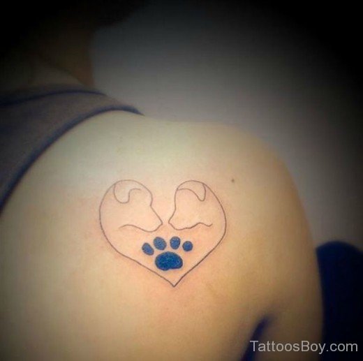Outline Dog Tattoo On Back-TB1099