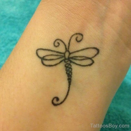 Outline Dragonfly Tattoo On Wrist-Tb1278