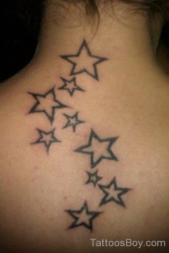 Outline Star Tattoo On Nape-Tb127
