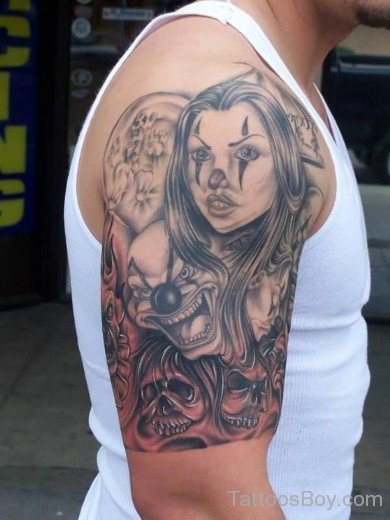 Outstanding Latino Girl Tattoo On Half Sleeve-TB1075
