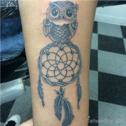 Owl And Dreancatcher Tattoo-TB12098