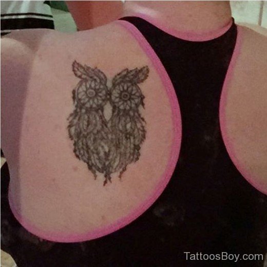 Owl Tattoo On Back-TB12101
