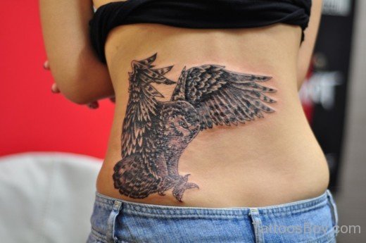 Owl Tattoo On Lower Back-TB162