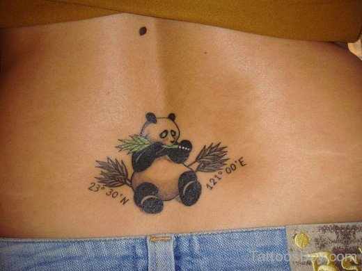 Panda Tatttoo On Lower Back-Tb185