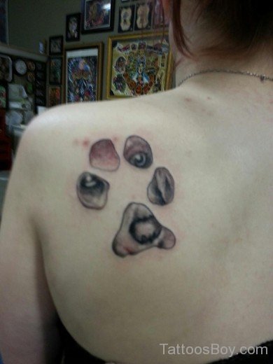 Paw Tattoo On Back-TB1100