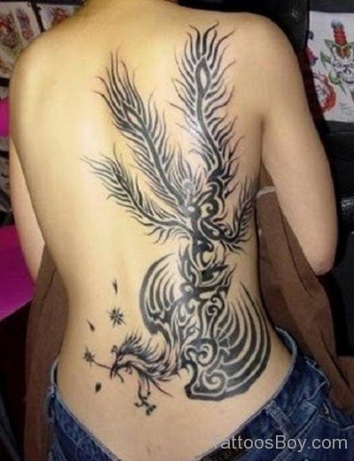 Phoenix Tattoo On Lower Back-TB1085