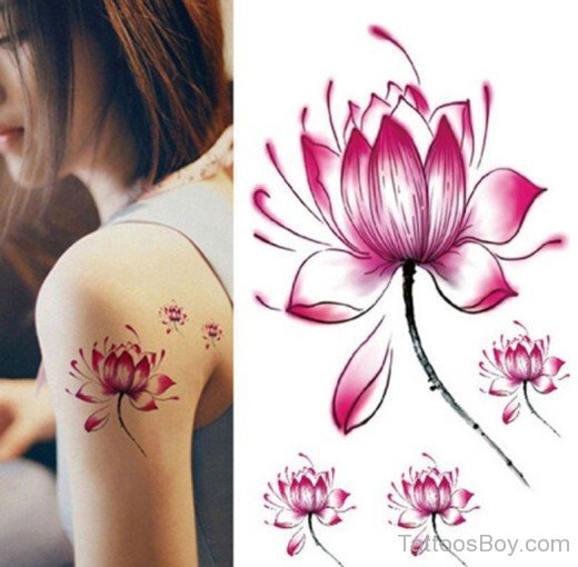 Pink Lotus Flower Tattoo-TB1103