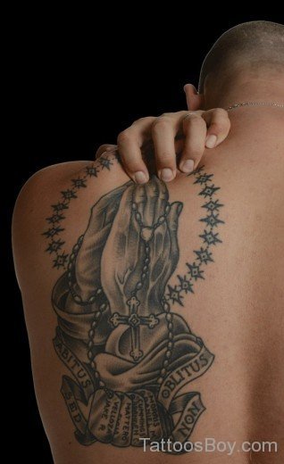 Praying Hands Tattoo Design On Back-TB1104