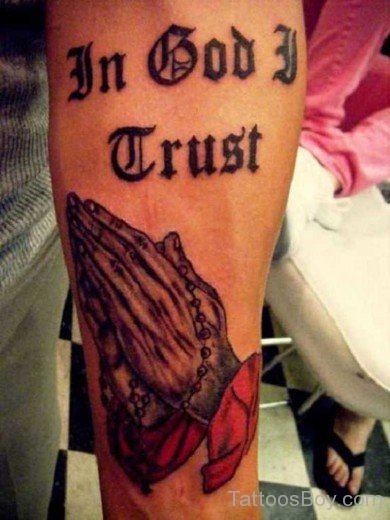 Praying Hands Tattoo On Arm-TB157