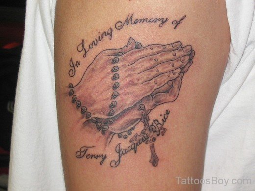 Praying Hands Tattoo On Shoulder-TB1108
