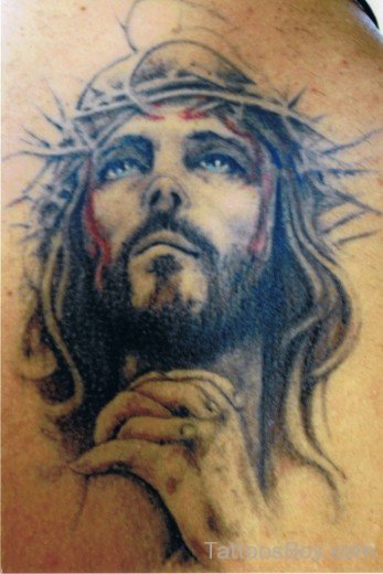 Praying Jesus Head Tattoo-TB151