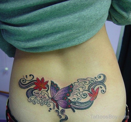 Pretty Flower And Butterfly Tattoo-TB165
