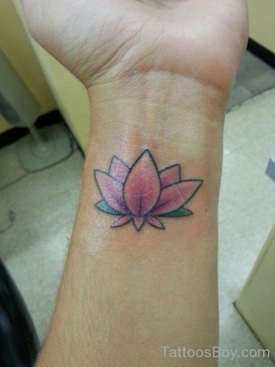 Pretty Lotus Tattoo On Wrist-TB1106