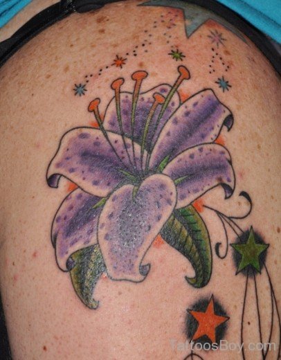 Purple Lily Tattoo