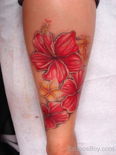 Realstic Hibiscus Flower Tattoo-TB12135