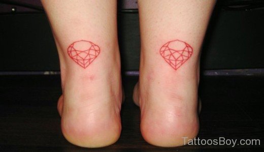 Red Diamond Tattoos On Ankle-TB1127