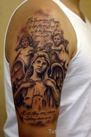 Religious Tattoo On Half Sleeve-TB164