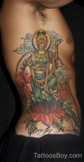 Religious Tattoo On Rib-TB134