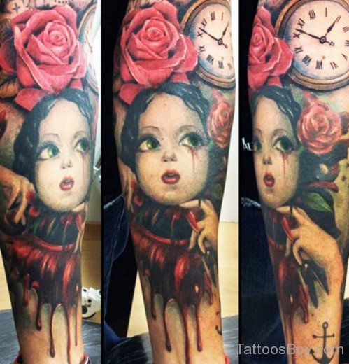 Rose And Cartoon Tattoo-Tb1128