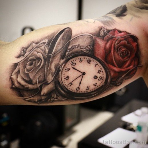 Rose And Clock Tattoo-TB1112