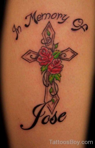 Rose And Cross Tattoo-TB1113