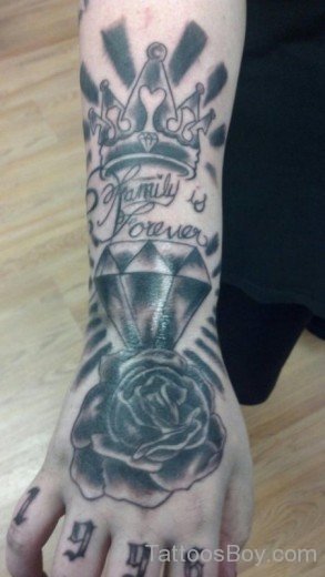 Rose And Crown Tattoo-TB1065