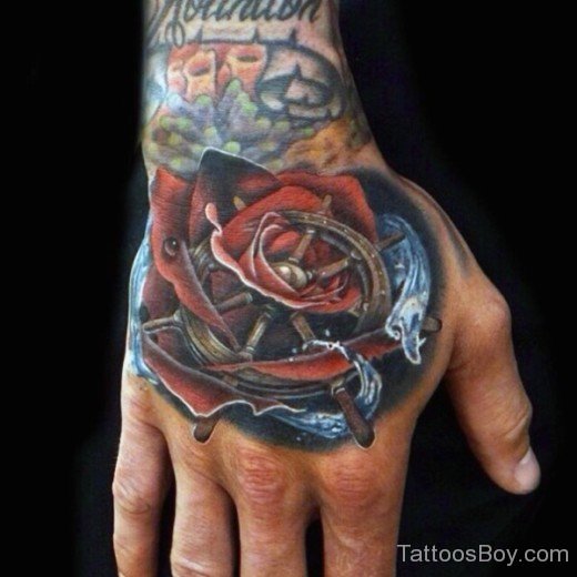 Rose And Wheel Tatoo-TB1067