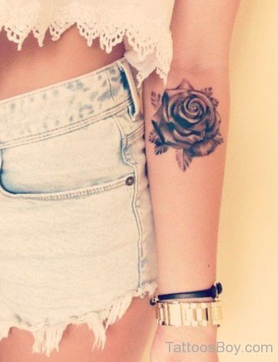Rose Tattoo On Elbow-TB1074