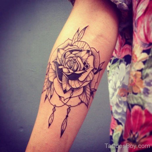 Rose Tattoo On Elbow-TB157