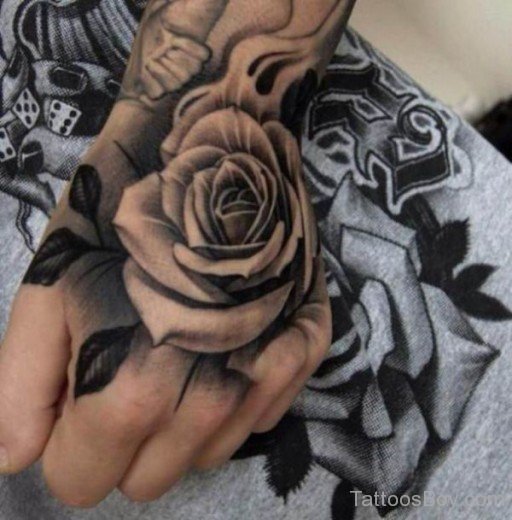 Rose Tattoo On Hand-TB1070