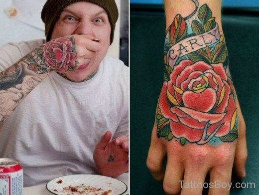 Rose Tattoo On Hand-TB1130