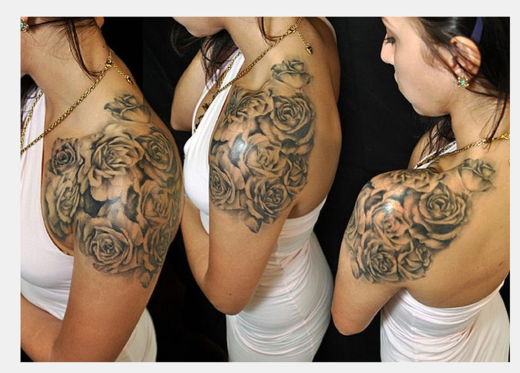 Rose Tattoo On Shoulder-TB1084