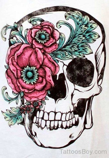 Rose and Skull Tattoo 47-TB131