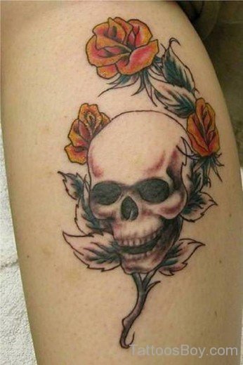 Rose and Skull Tattoo Design 147-TB132