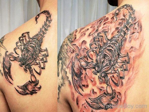Scorpion Tattoo On Back-TB1090