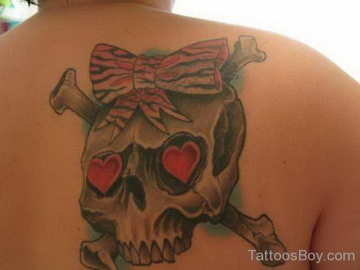 Skull And Bow Tattoo-TB1086