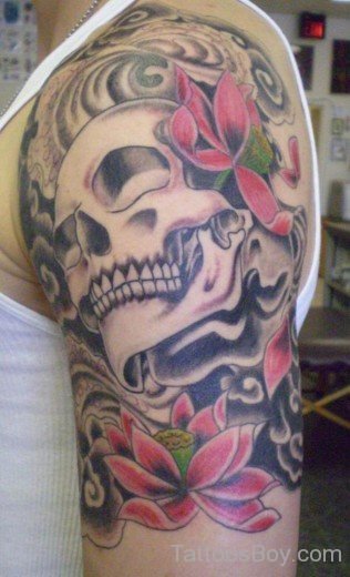 Skull And Lotus Tattoo-TB1111