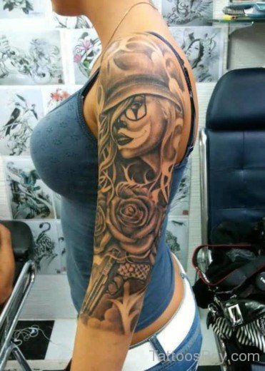 Skull And Rose Tattoo-TB1082