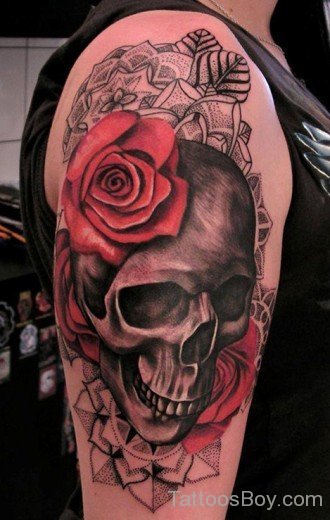 Skull And Rose Tattoo-TB156