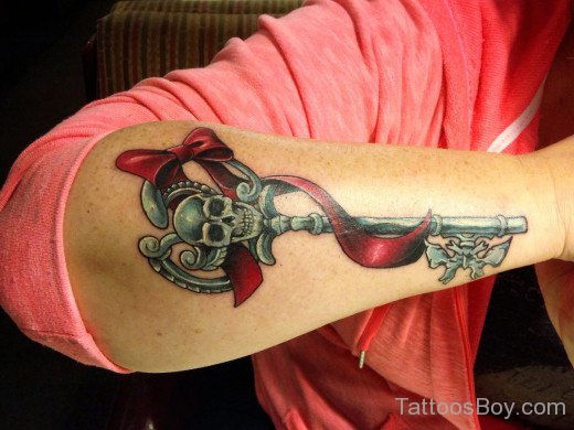 Awesome Skull  Key Tattoo-TB1150