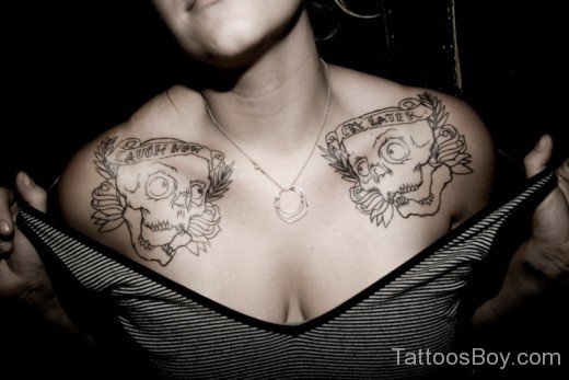 Skull Tattoo Design On Chest-TB1227