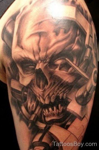 Skull Tattoo Design on Shoulder-TB1228