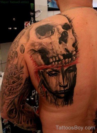 Skull Tattoo On Back-TB1231
