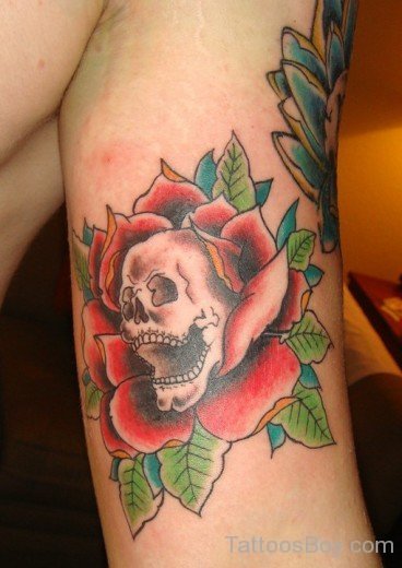 Skull Tattoo On Bicep-TB166