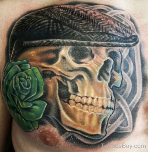 Skull Tattoo On Chest-TB12105