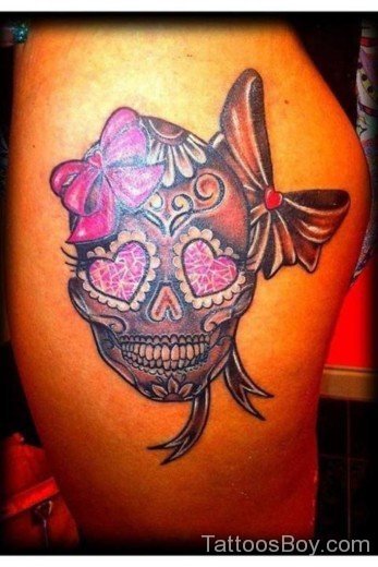 Skull Tattoo On Thigh-TB1089