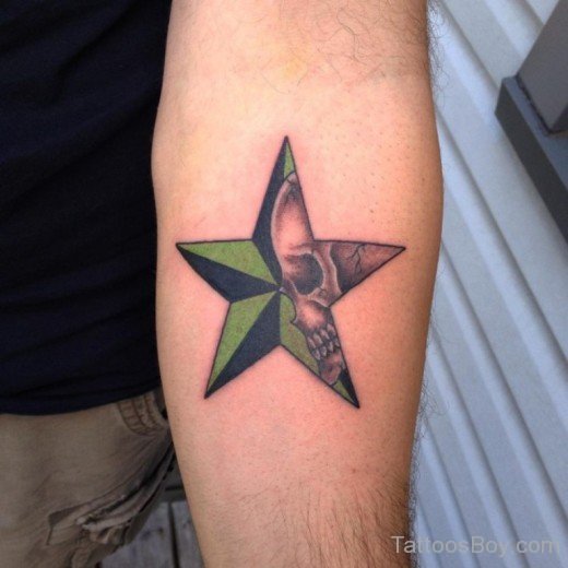 Skulled Star Tattoo-Tb131