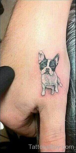 Dog Tattoo On Hand-TB1107