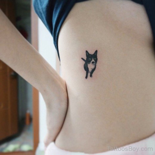 Small Dog Tattoo On Rib-TB1108